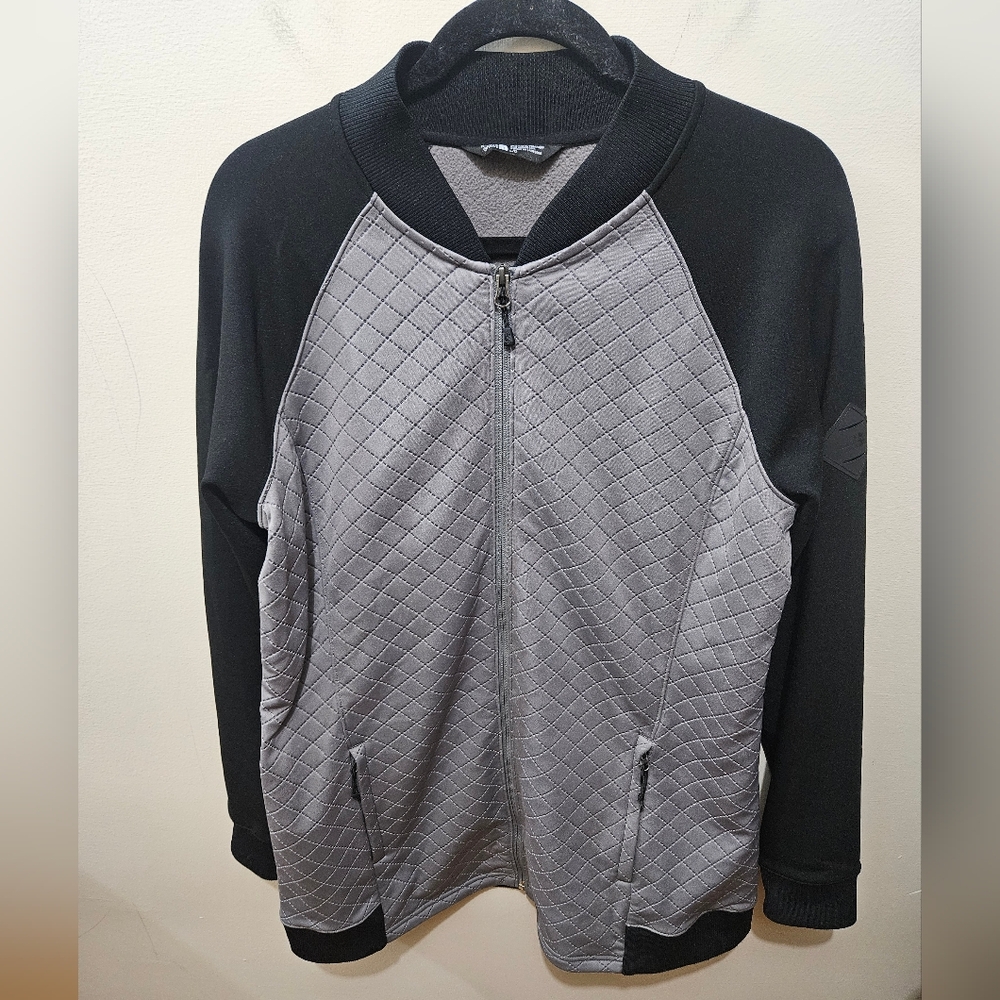 The North Face Gray Black Full Zip Lightweight Pockets Jacket Sweatshirt Large